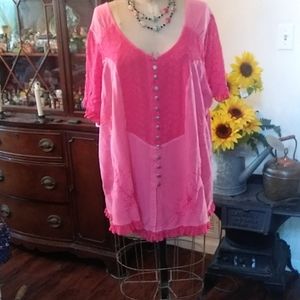 Women's 3X pink blouce